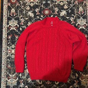 Women’s Red Cable Knit Sweater